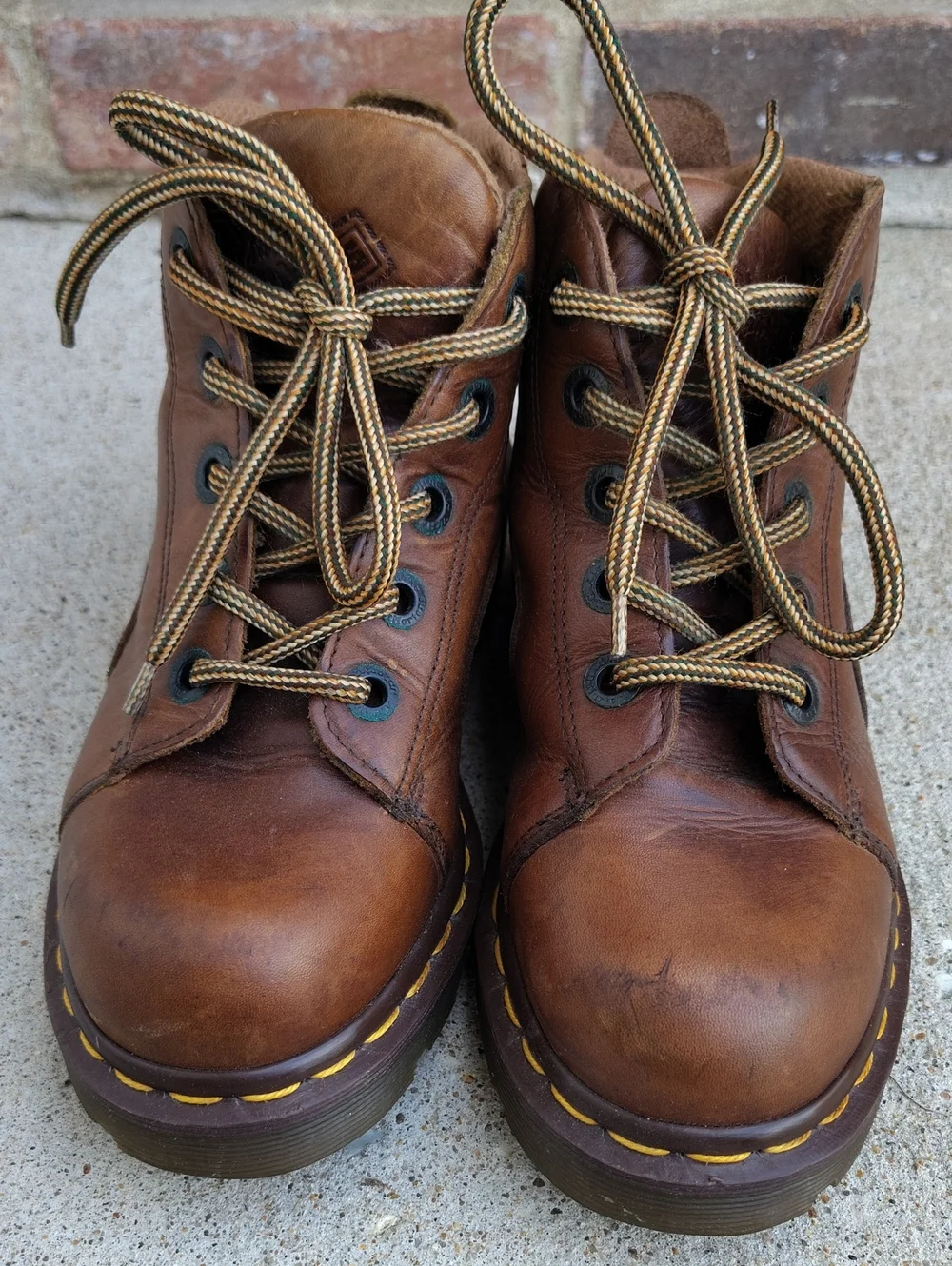 Vintage Dr Martens Chunky Sole Brown Leather Ankle Boots Size 3UK 90s Germany